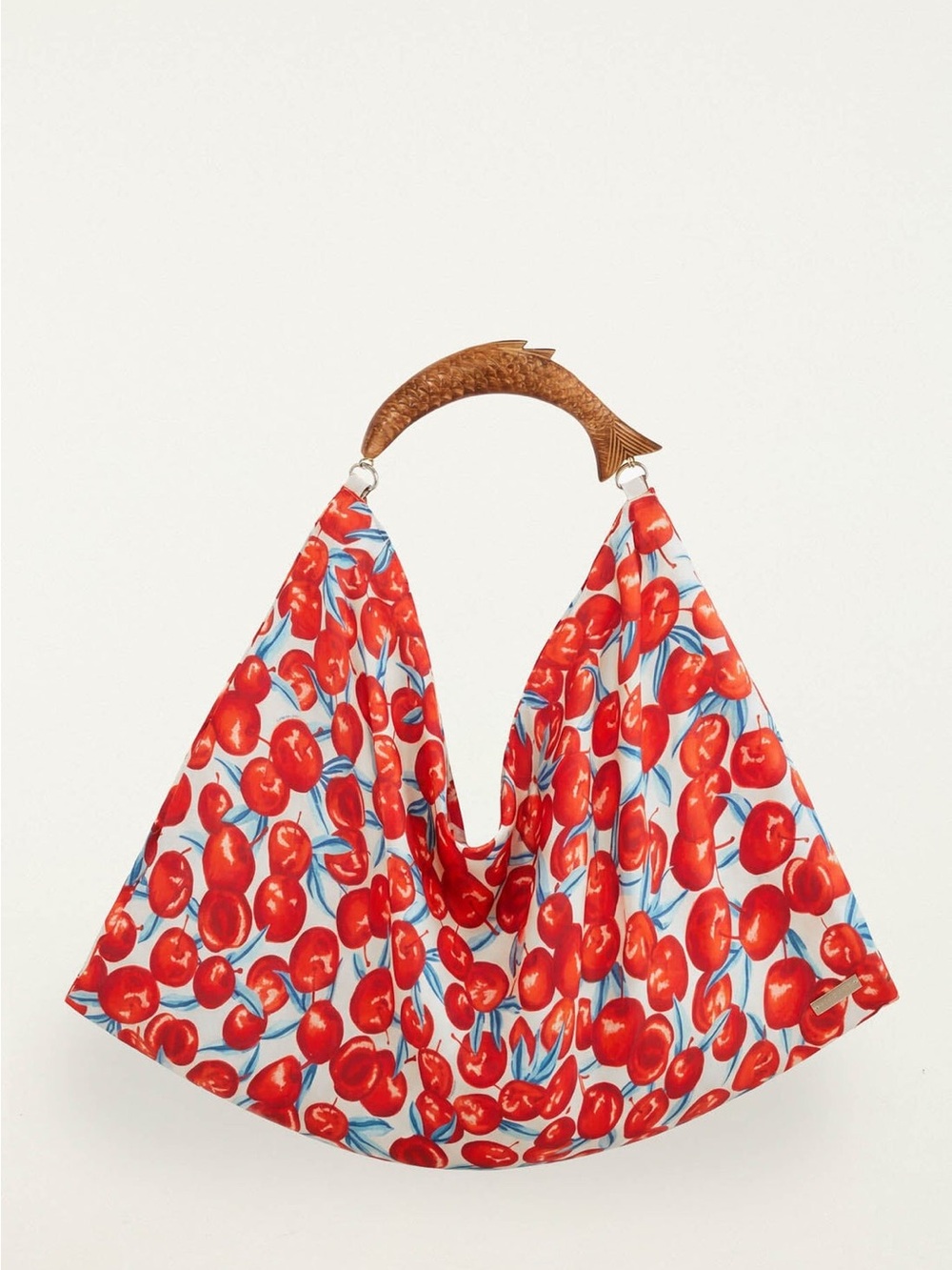 FARM RIO Red Cherry Satin Medium Scarf Bag
